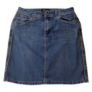 Baccini Women's Medium Wash Denim Jean Skirt Size 4